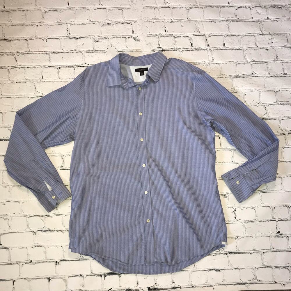 Striped Blue Banana Republic Dress Shirt